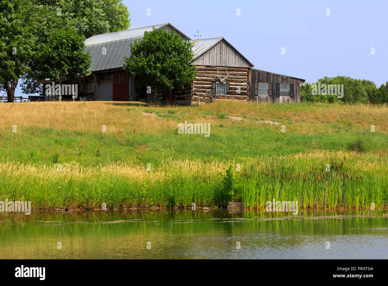 Farm on the Rideau River near Kemptville, Ontario Stock Photo