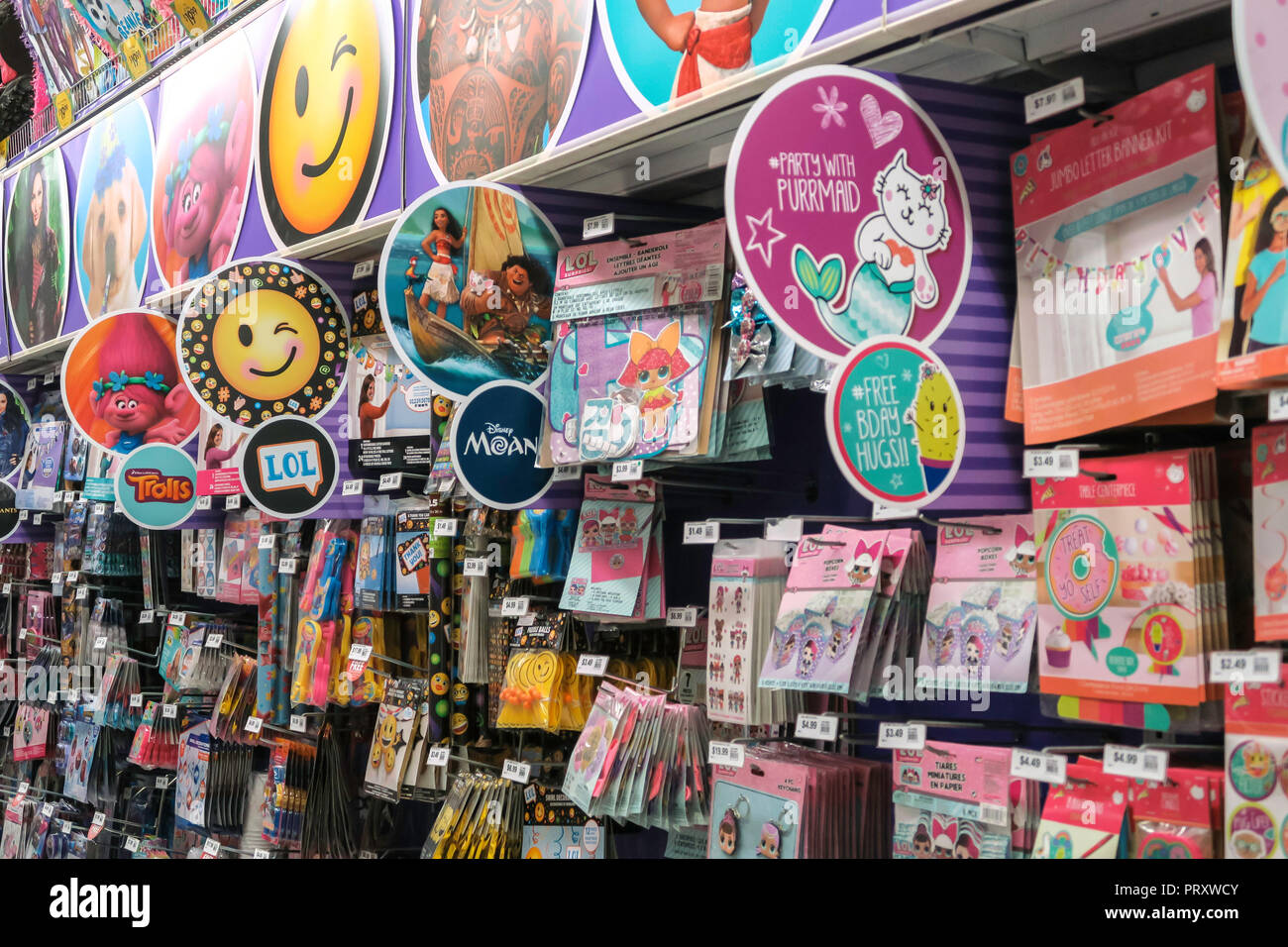 Party supplies for sale at the Party City store, NYC, USA Stock Photo -  Alamy