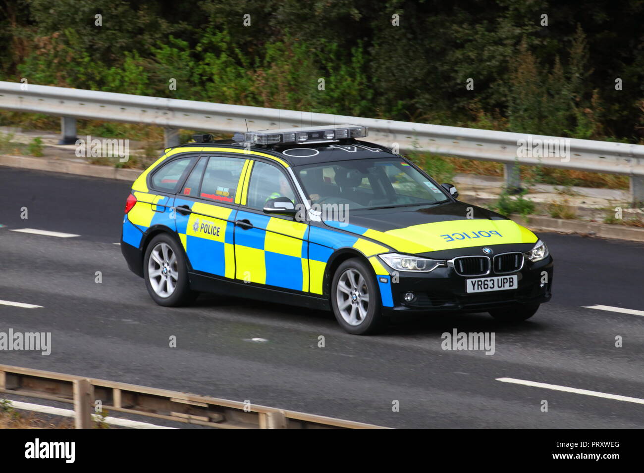 A black battenberg police car belonging to South Yorkshire Police Force which is a different colour to rest of their fleet of vehicles. Stock Photo