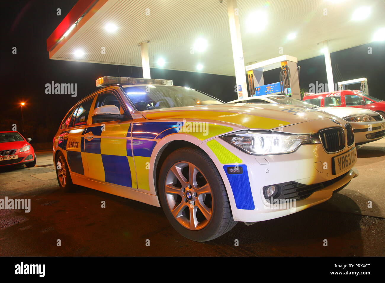 A police BMW Traffic car in Doncaster from South Yorkshire Police Force. Stock Photo