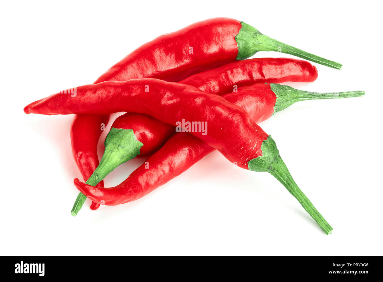 red hot chili peppers isolated on white background Stock Photo - Alamy