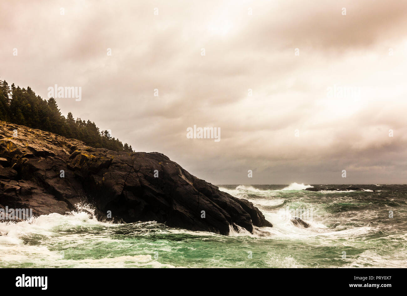 Christmas Cove Storm Monhegan Island, Maine, USA Stock Photo Alamy