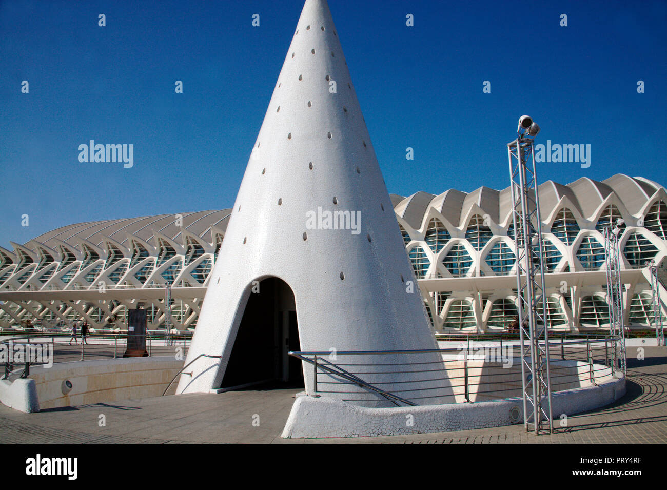 Teepee sculpture in front of the Science Museum in the City of Arts and Science in Valencia Stock Photo