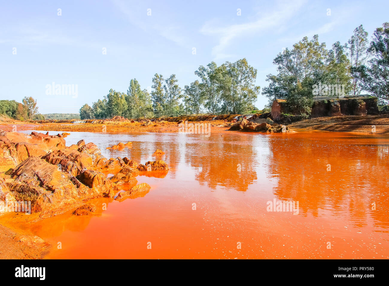 Red river waterfall Stock Photo Alamy