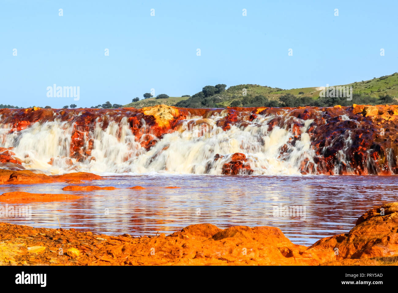 Red river waterfall Stock Photo Alamy