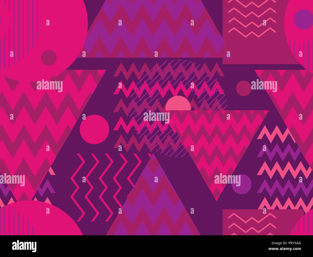 Memphis seamless pattern. Geometric elements memphis in the style of 80s. Retro background. Vector illustration Stock Vector