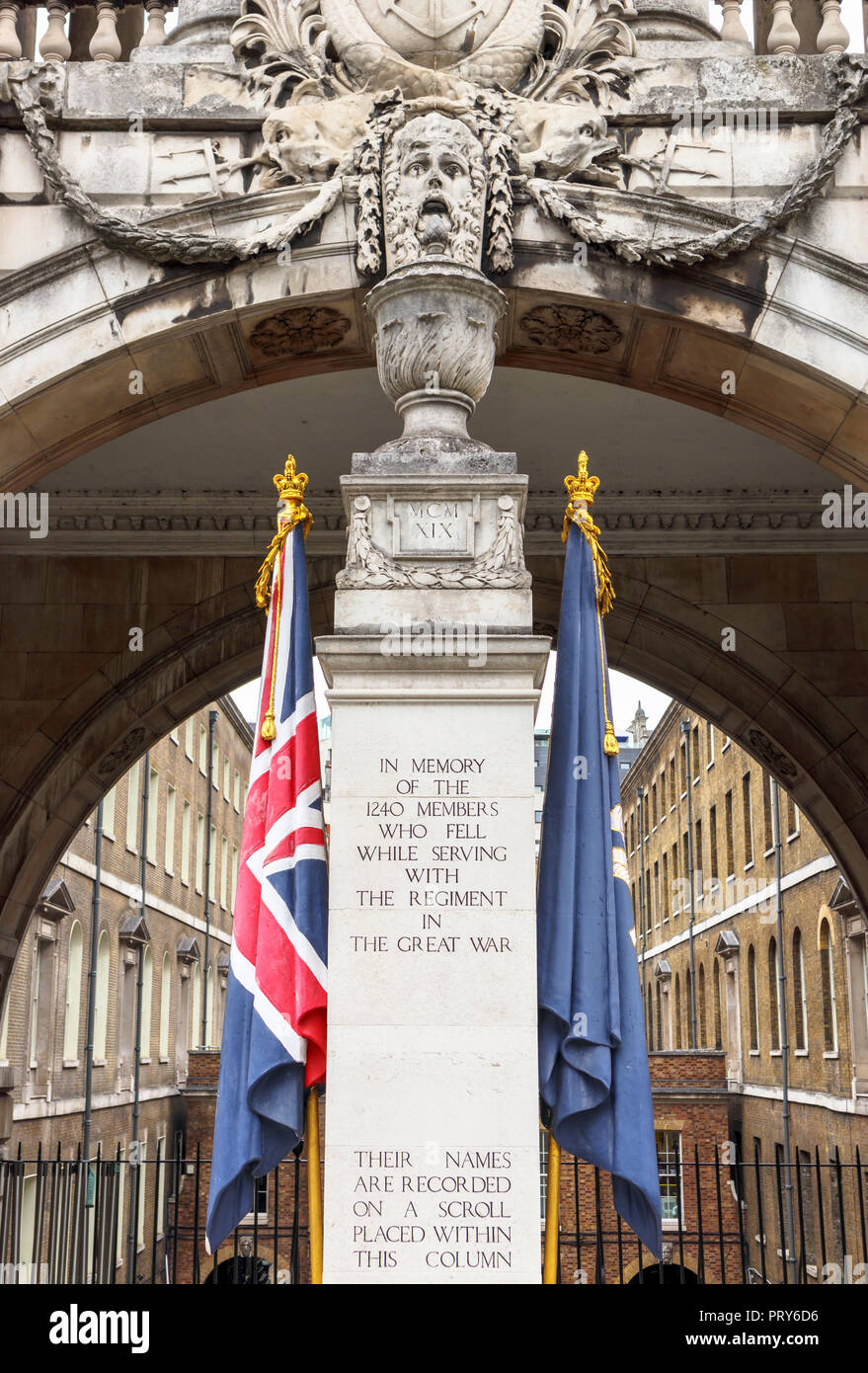 Civil Service Rifles War Memorial, a First World War memorial designed by Edwin Lutyens on Somerset House Riverside Terrace, Strand, London WC2