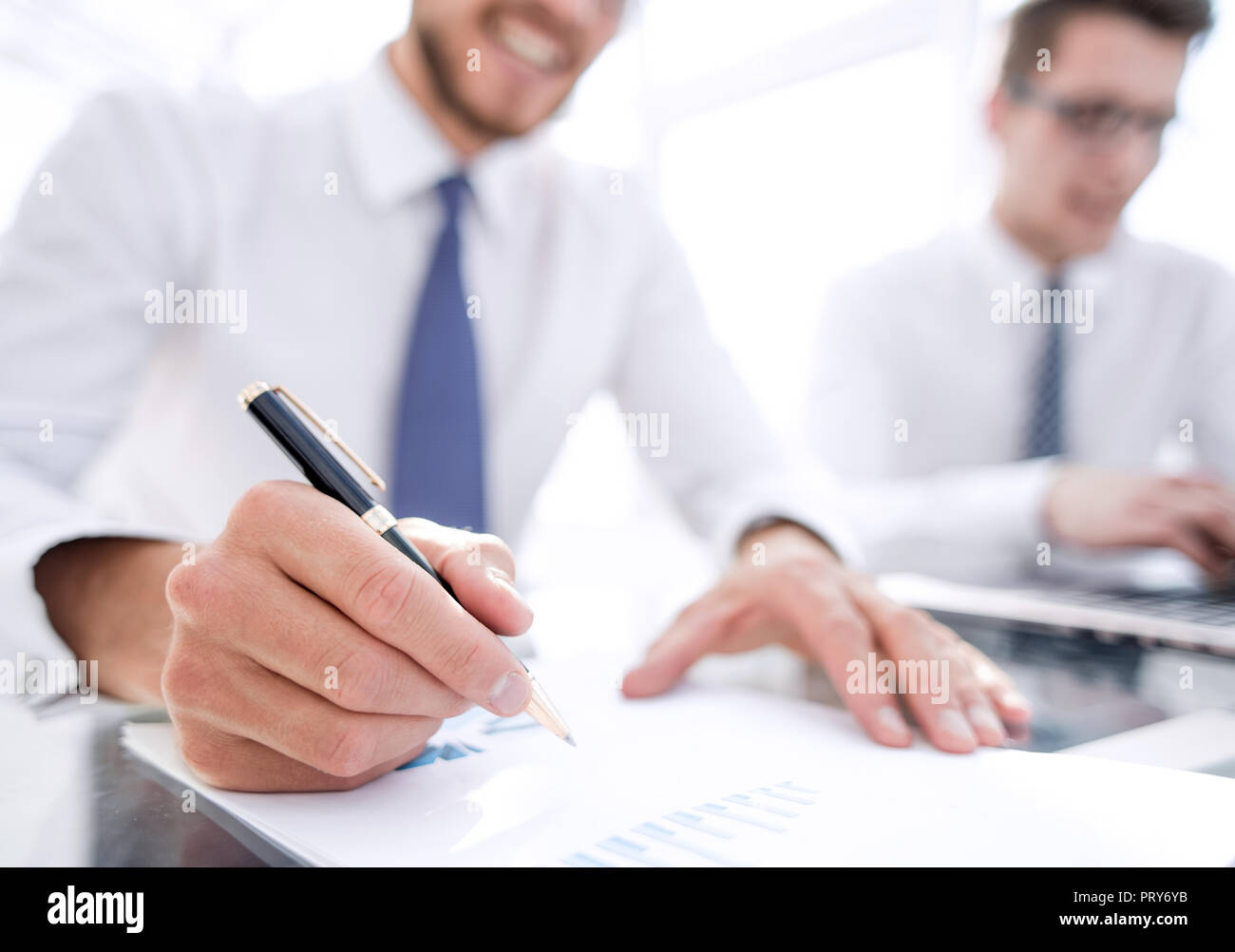 graph and cost report Businessman check ... finance doing about