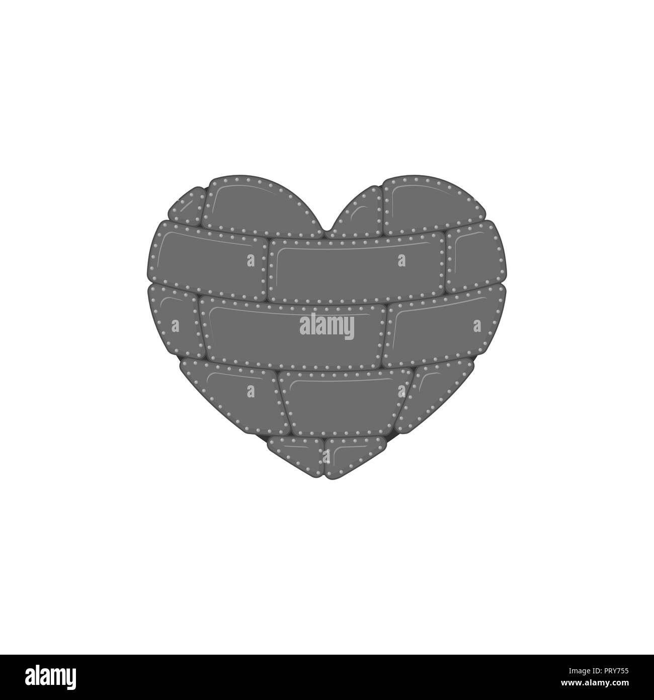 Iron heart isolated. Metal internal organ. Steel Stock Vector Image