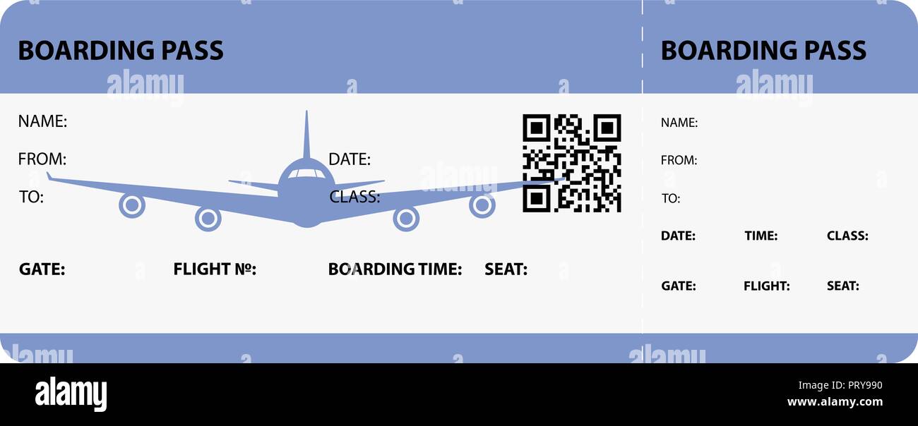 Blue boarding pass Stock Vector Image & Art - Alamy