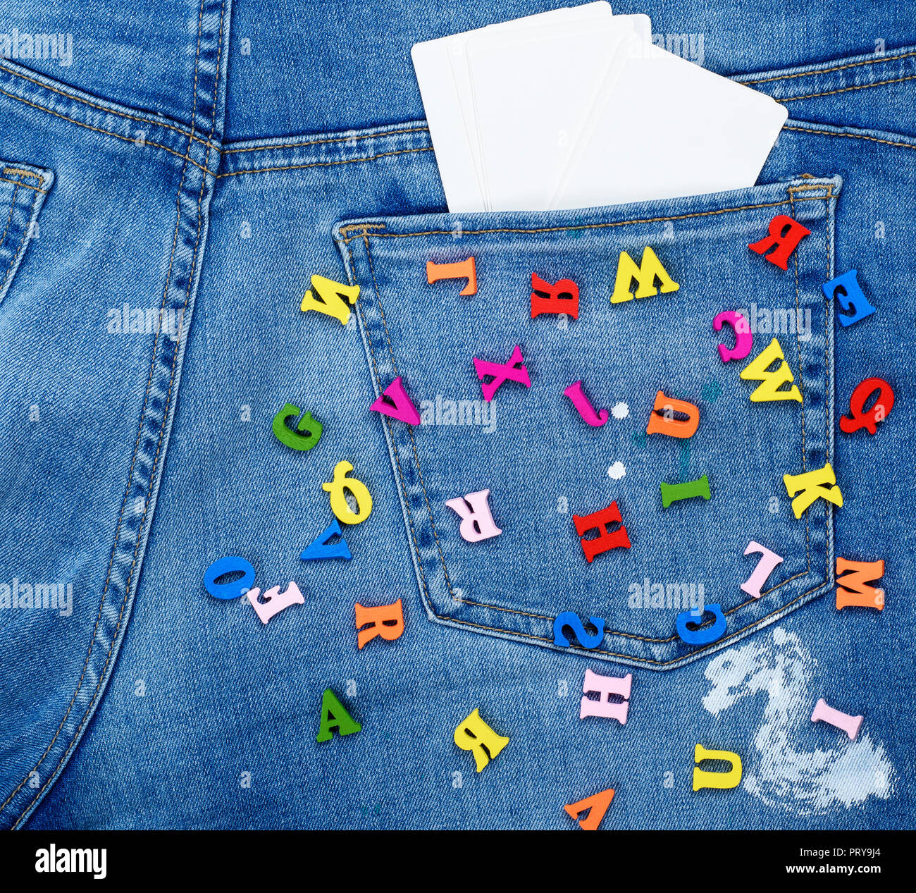 jeans with letter a on back pocket