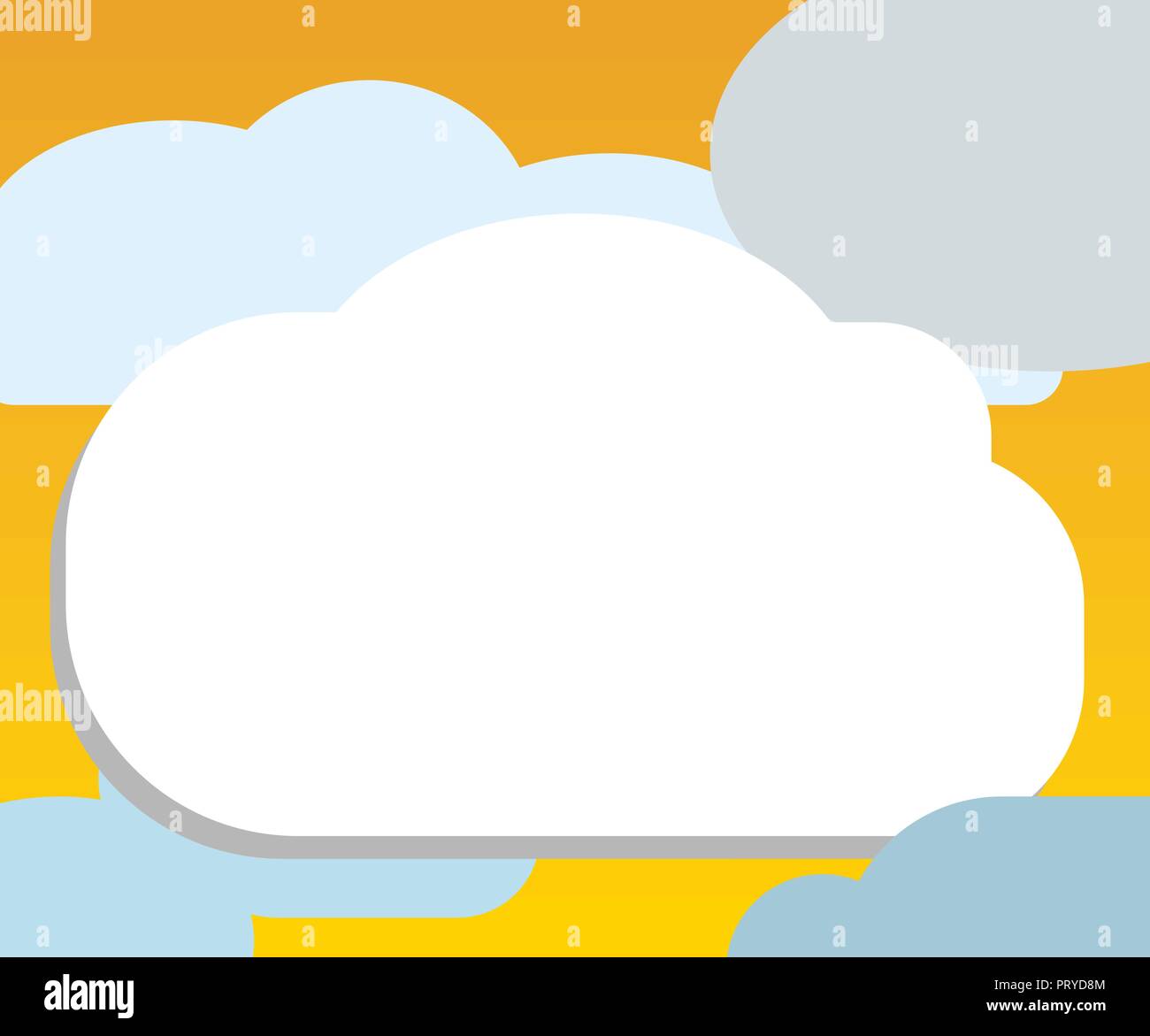 Flat design Vector Illustration Empty esp template copy text for Ad, promotion, poster, flyer, web banner, article. Blank Halftone Cloud Shape Empty P Stock Vector