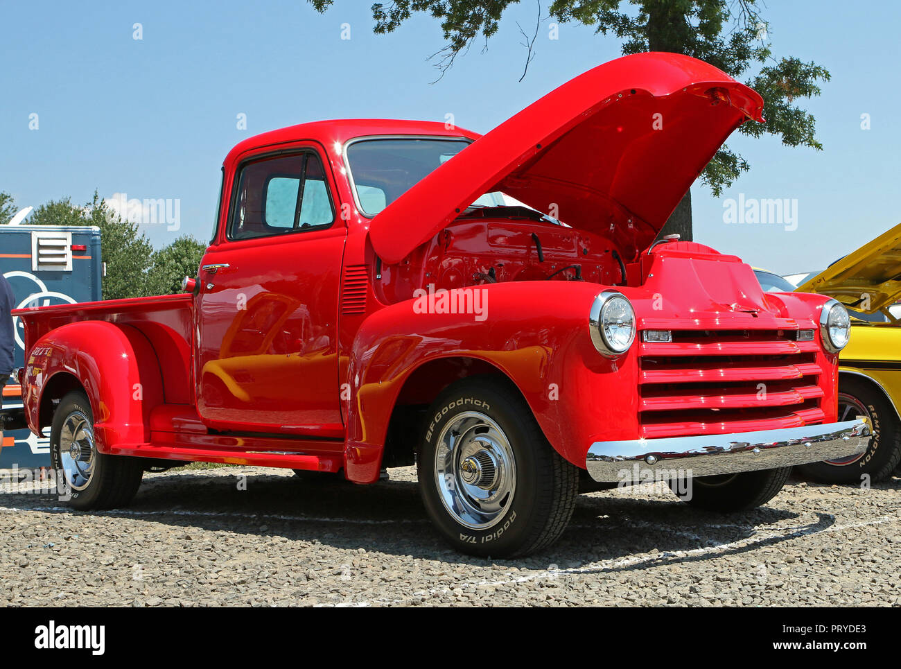 Classic Vintage Red Pickup Truck Stock Photo