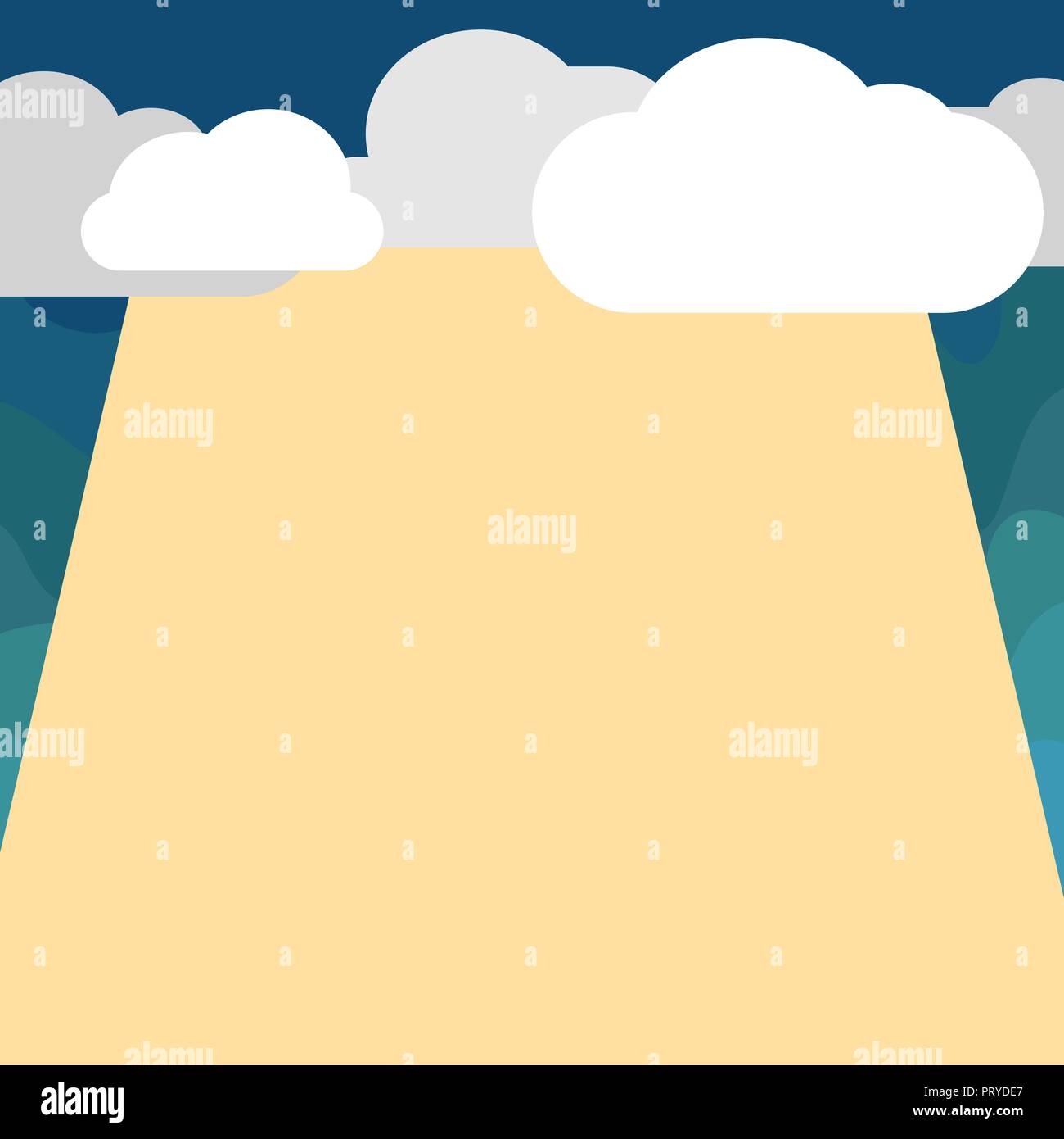 Flat design business Vector Illustration Empty copy space for Ad website promotion esp isolated Banner template. Blank Clouds Halftone above Empty Ver Stock Vector