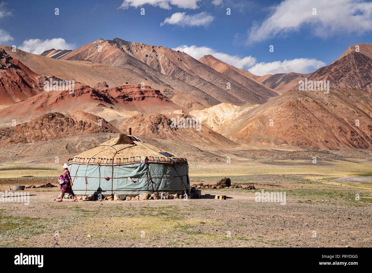 Images taken of Kyrgyz nomadic life in the remote Pshart Valley, Gorno-Badakhshan Autonomous Region, Tajikistan. Stock Photo