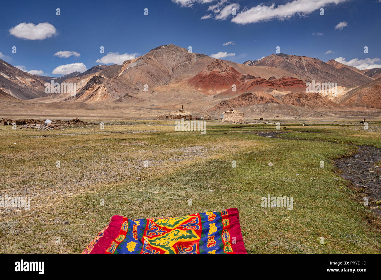 Images taken of Kyrgyz nomadic life in the remote Pshart Valley, Gorno-Badakhshan Autonomous Region, Tajikistan. Stock Photo