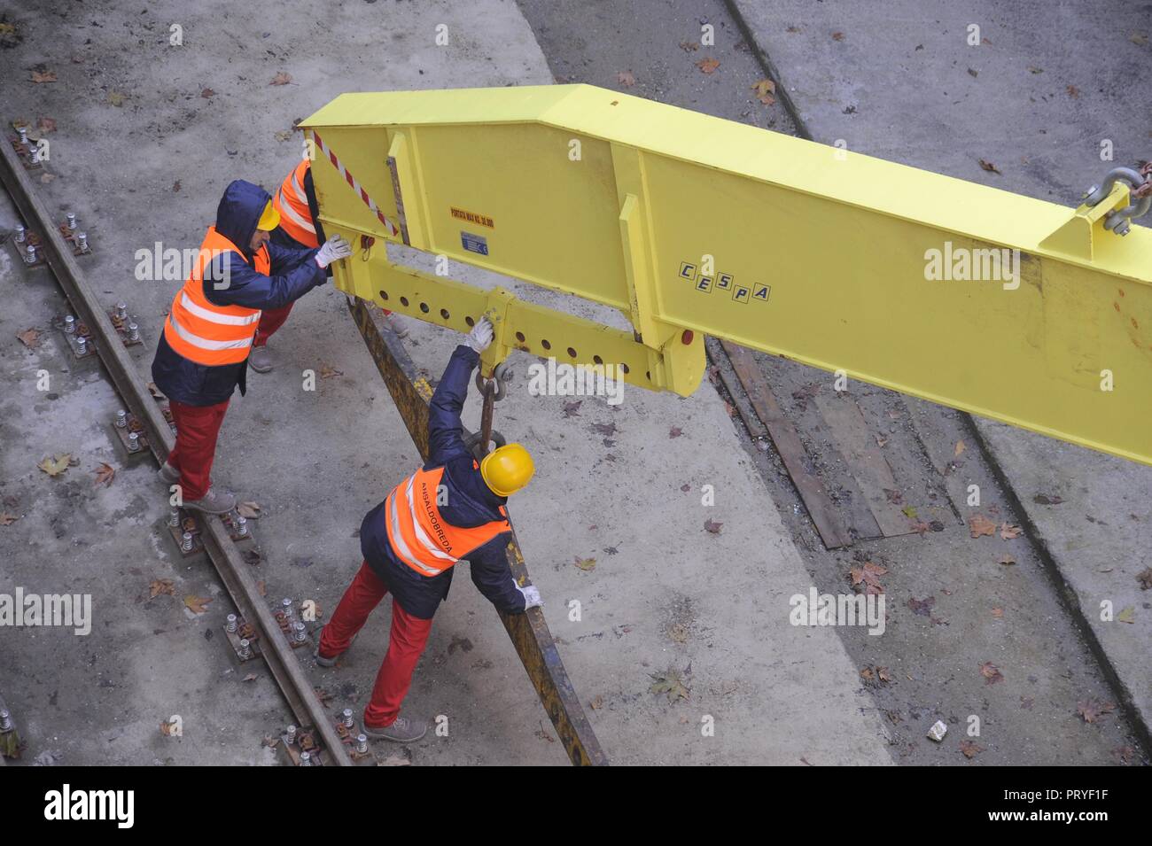 Milan (Italy), site for construction of new subway line number 5 Stock Photo