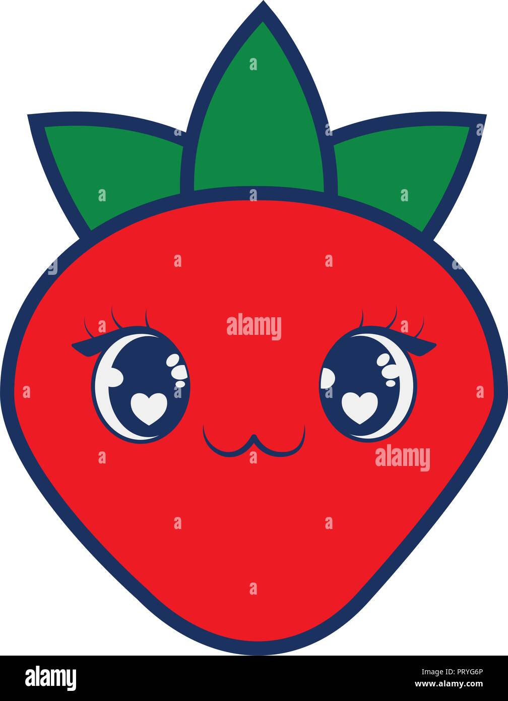 cute strawberry fruit kawaii character vector illustration design Stock ...