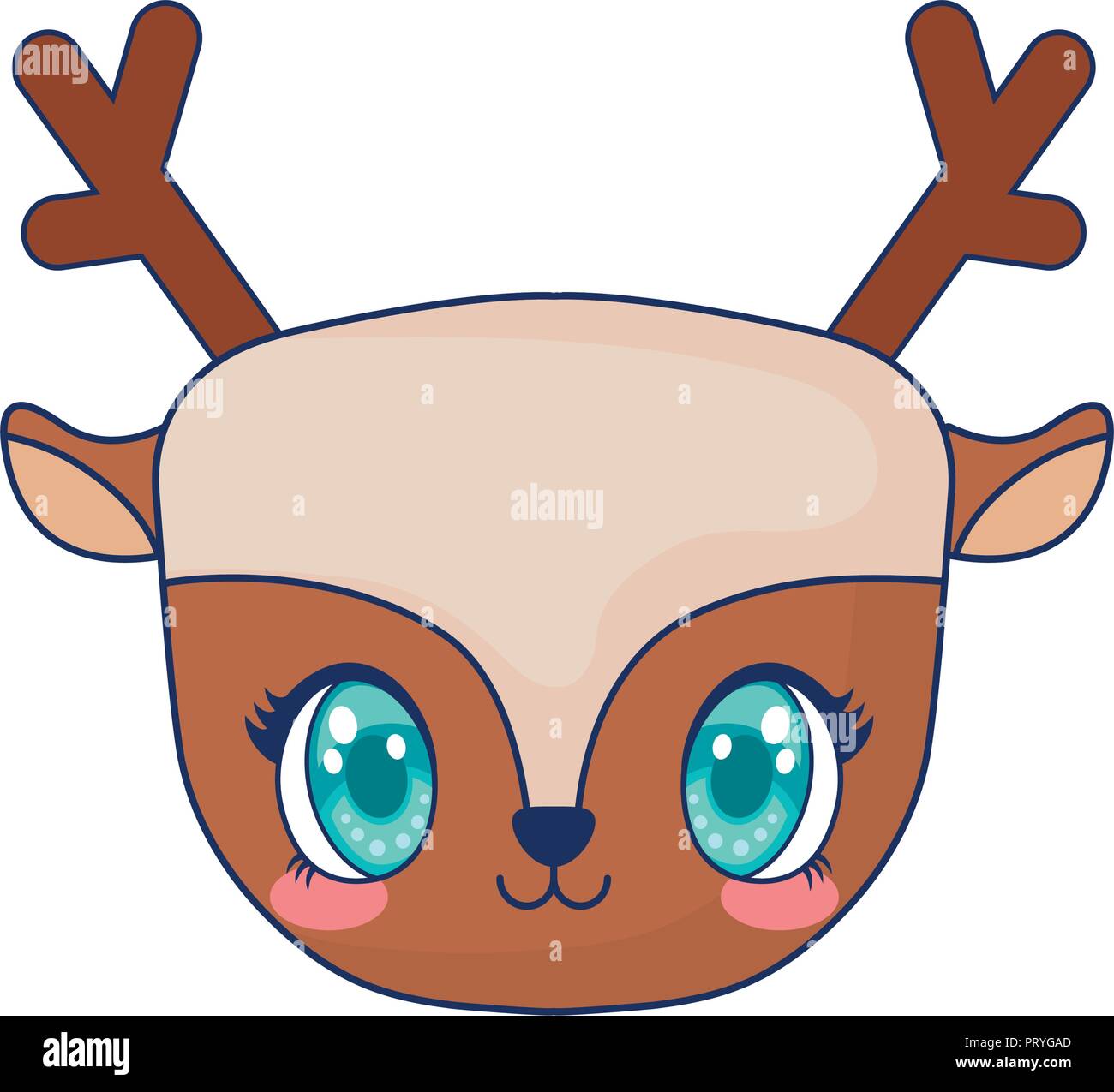 cute reindeer adorable character vector illustration design Stock