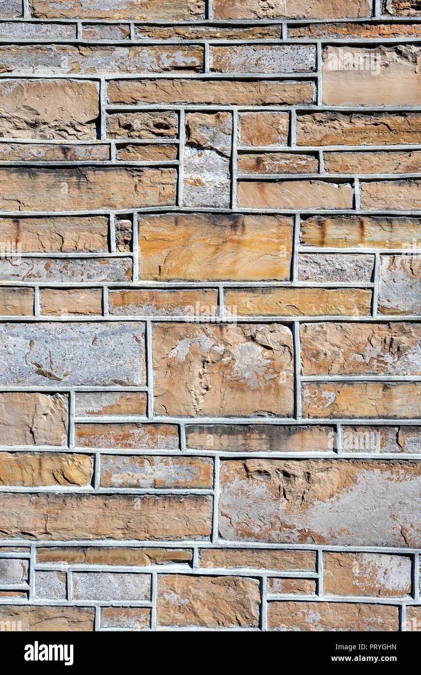 Bordered bricks, house facade, background image, Kirkwall, Orkney, Scotland, Great Britain Stock Photo