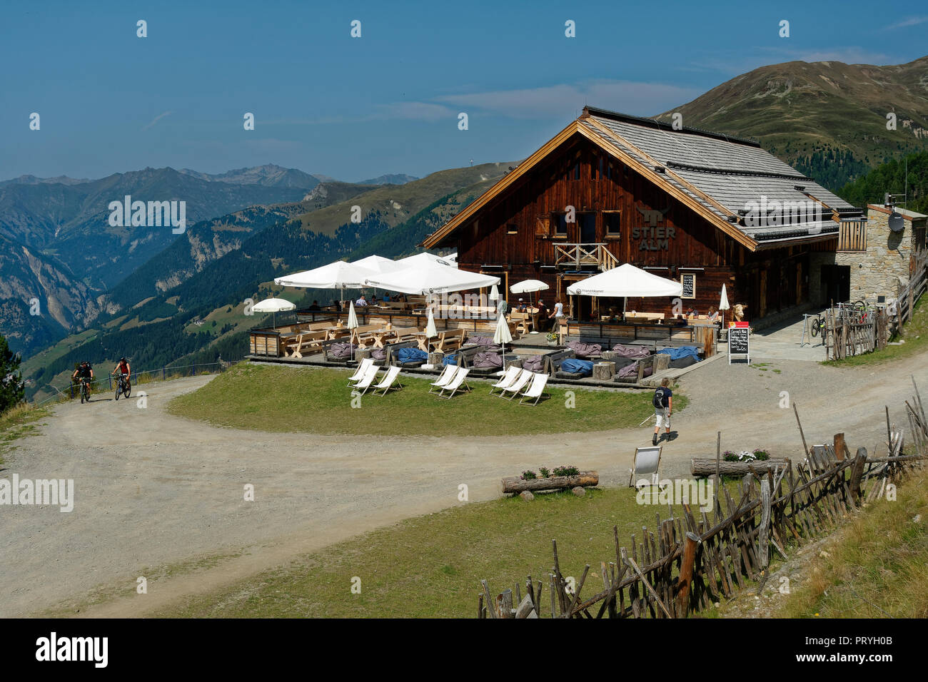 Stieralm, 2000m, Nauders at the Reschenpass, Vinschgau, South Tyrol, Italy Stock Photo