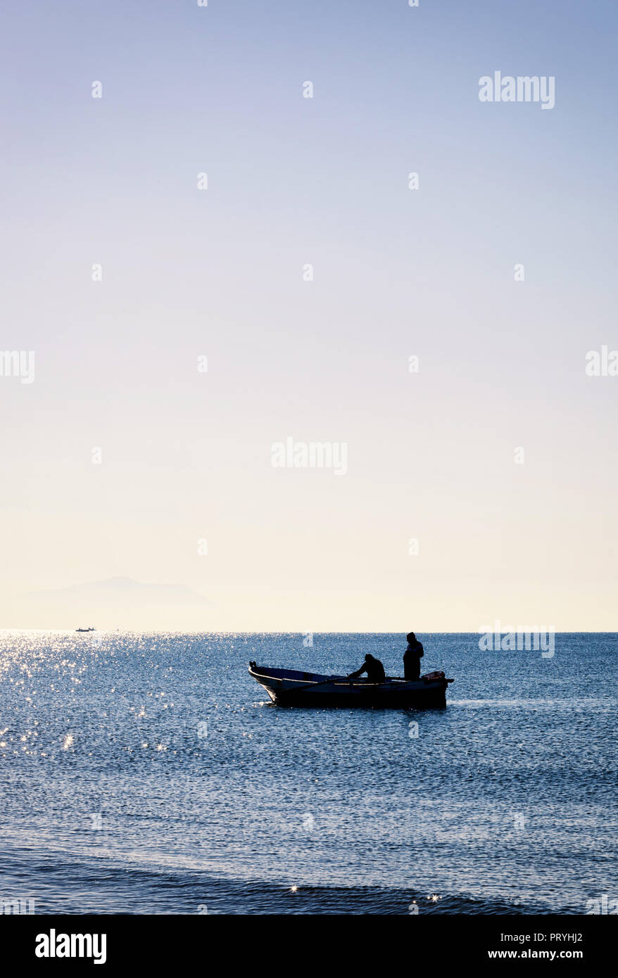 Boat in silhouette hi-res stock photography and images - Alamy