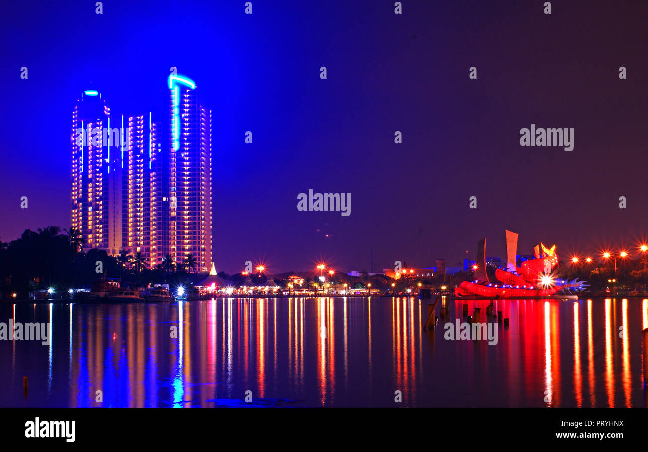 Ancol Beach at Night, Jakarta, Indonesia Stock Photo - Alamy