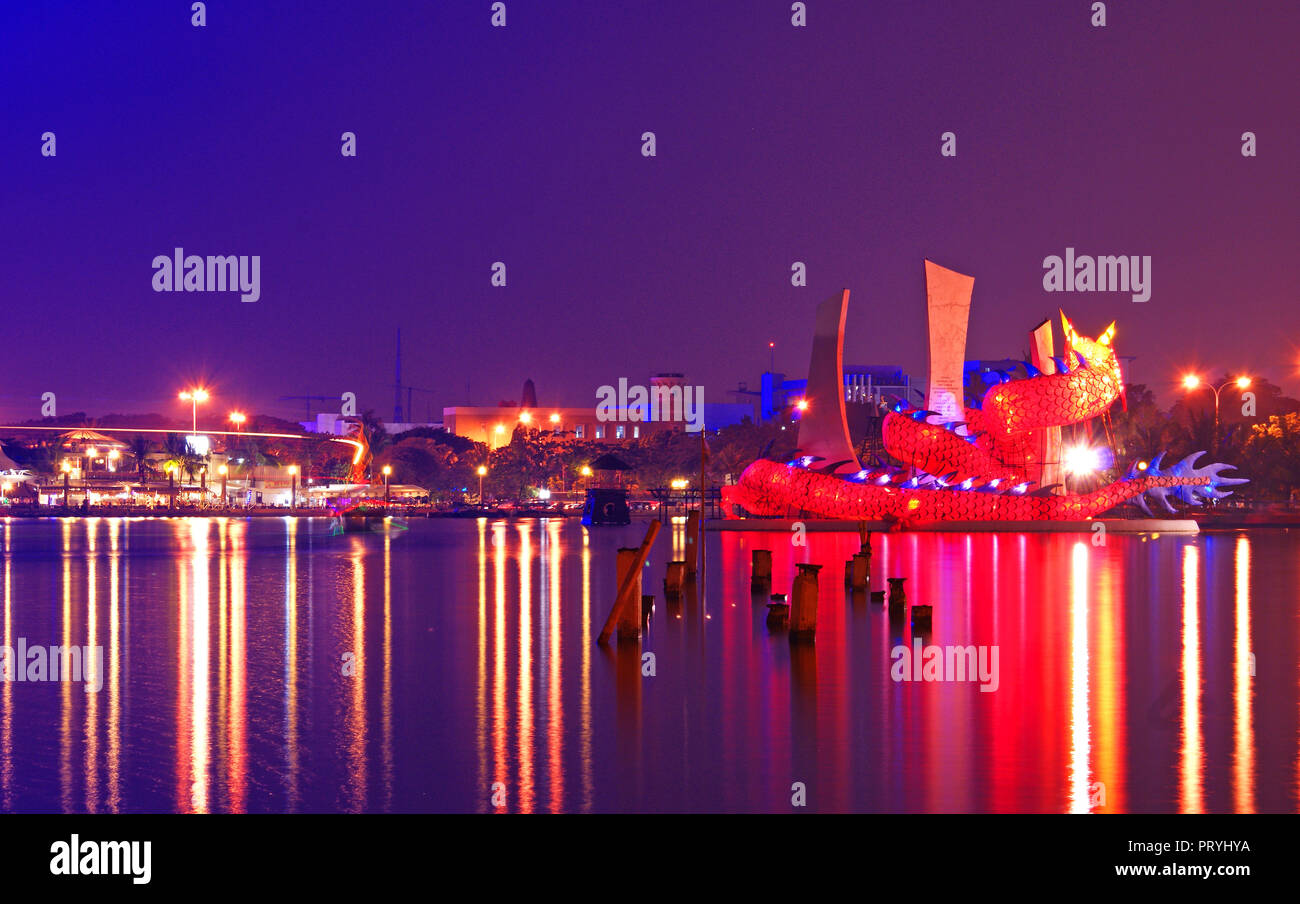 Ancol Beach At Night Jakarta Indonesia Stock Photo Alamy