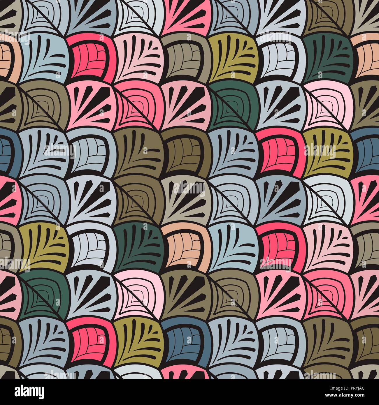 ornament in the style of art deco, ornament in scales. Different colors  Stock Vector Image & Art - Alamy
