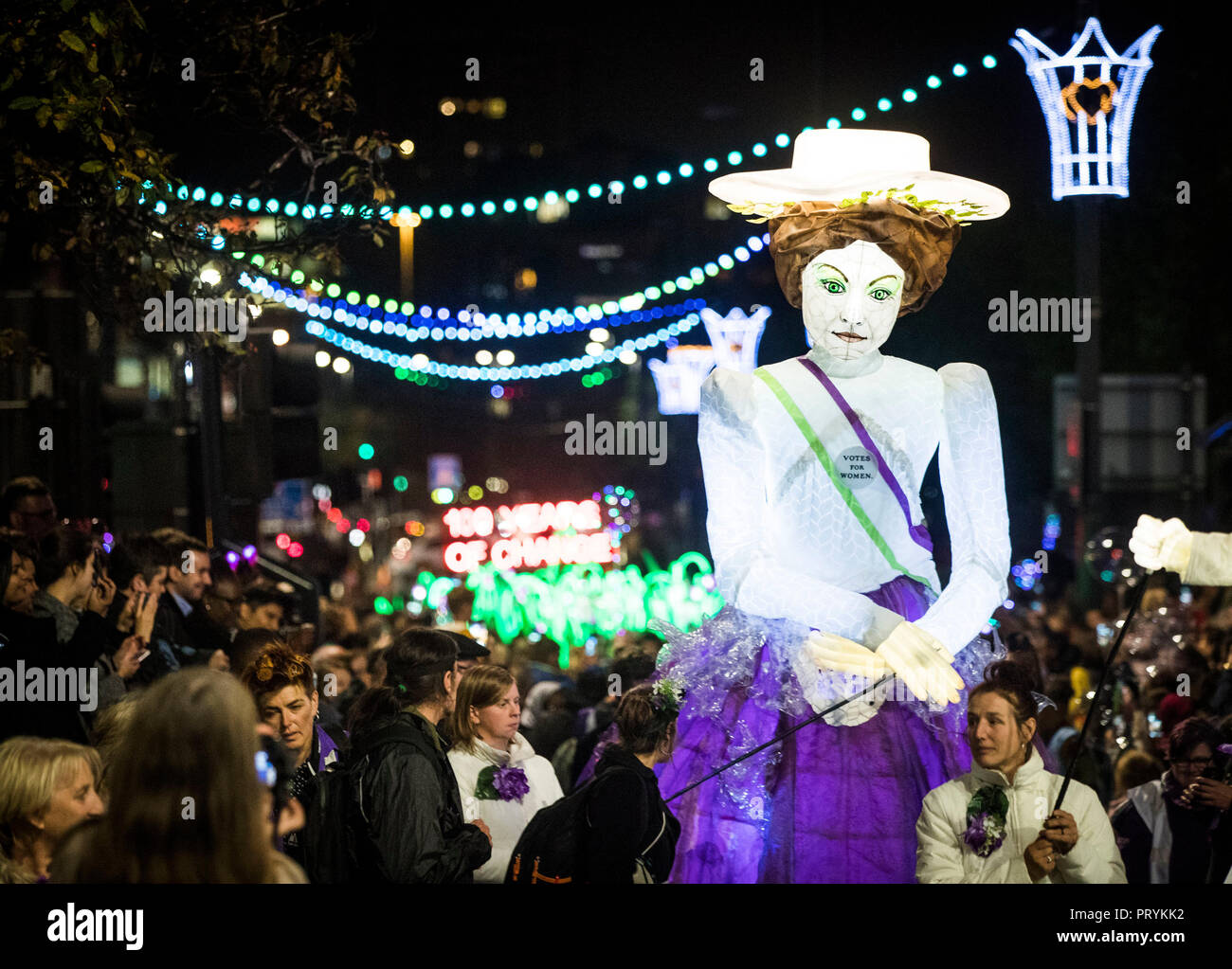 Light parade during the first night of light night leeds hires stock