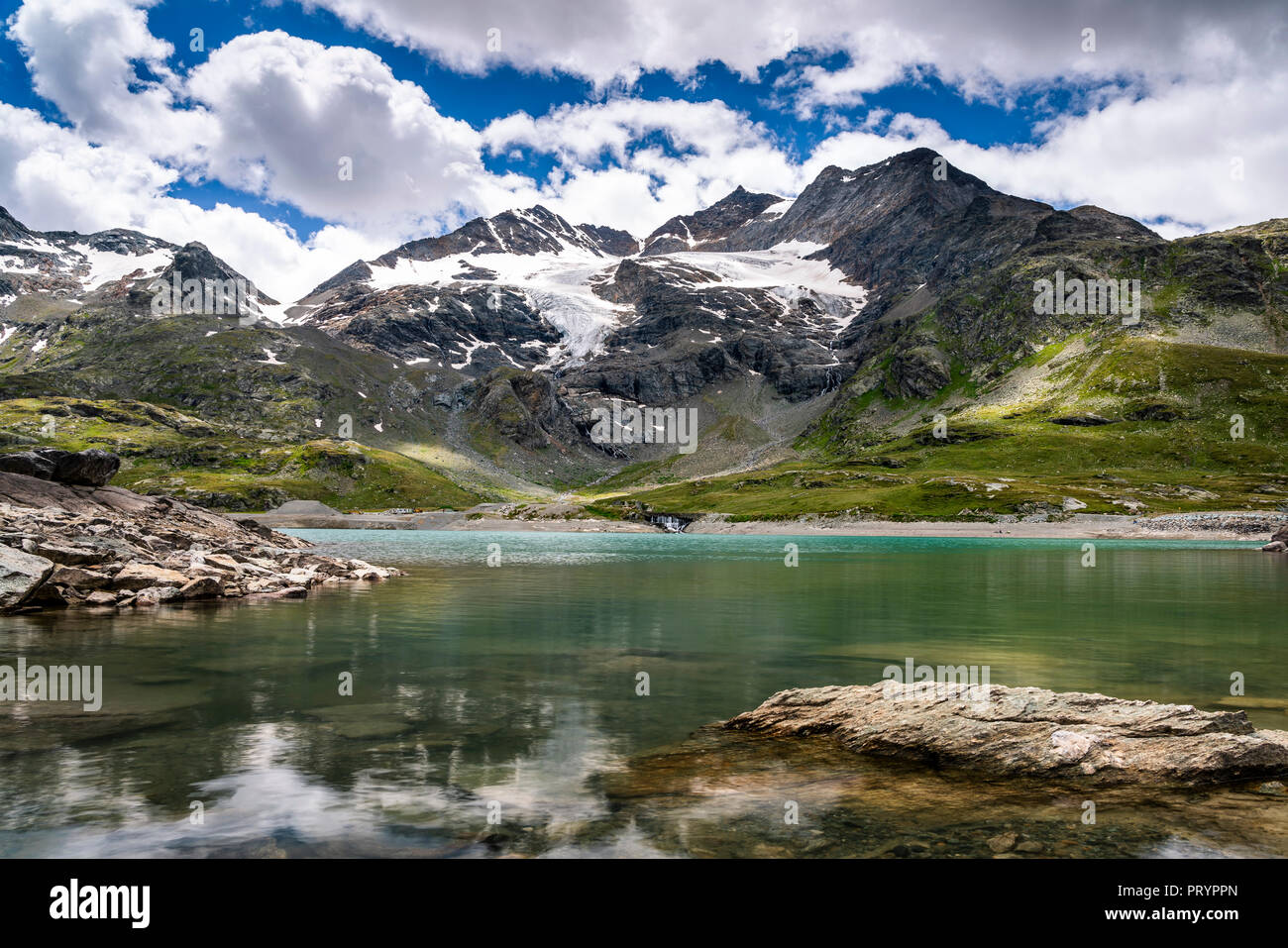Switzerland, Graubuenden Canton, Lago Bianco Stock Photo
