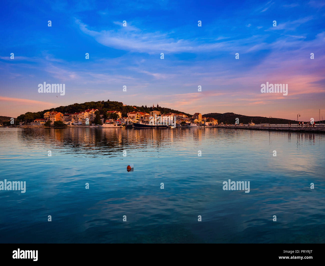 Croatia, Dalmatia, Rogoznica, Bay with marina Stock Photo