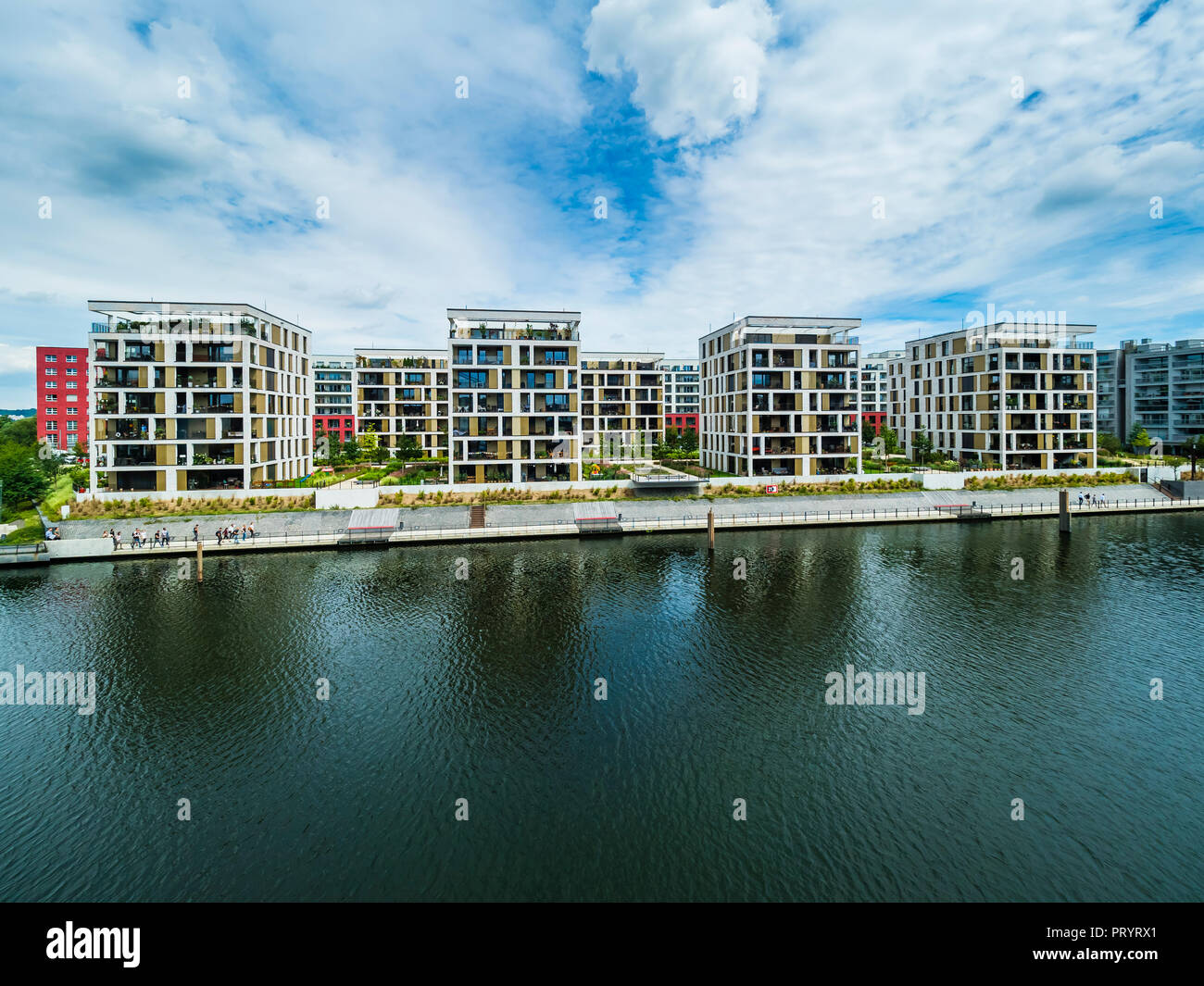 Germany, Hesse, Offenbach, modern architecture at harbor Stock Photo