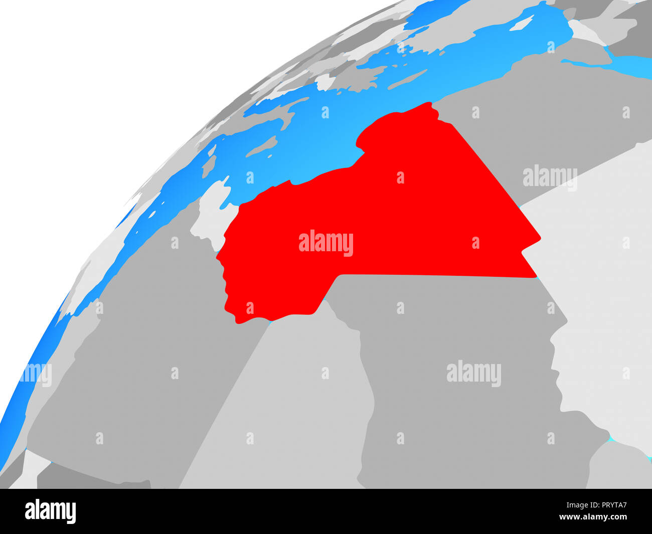 Libya on globe. 3D illustration Stock Photo - Alamy