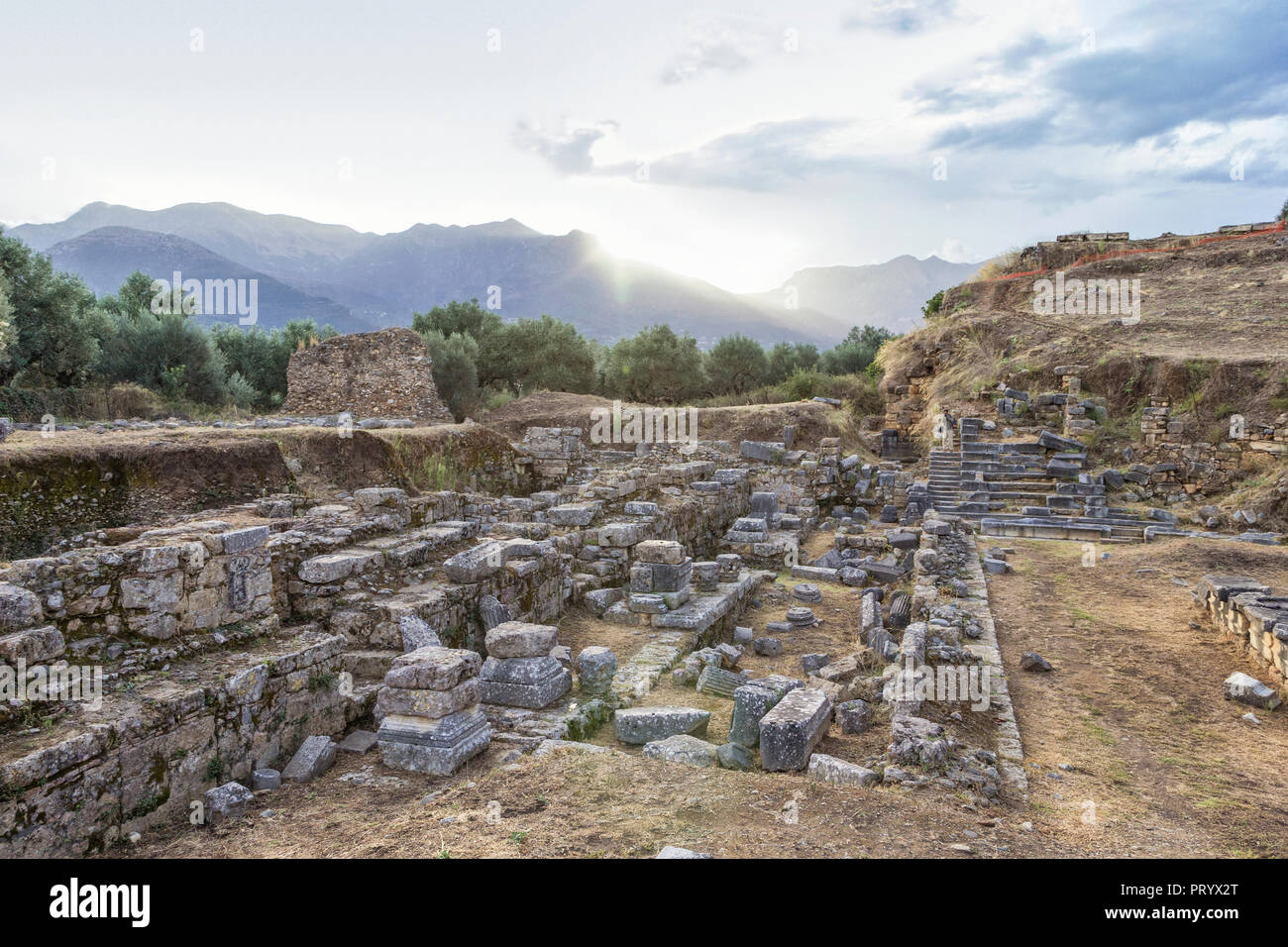 Greece Peloponnese Laconia Sparta Amphitheatre Stock Photo Alamy