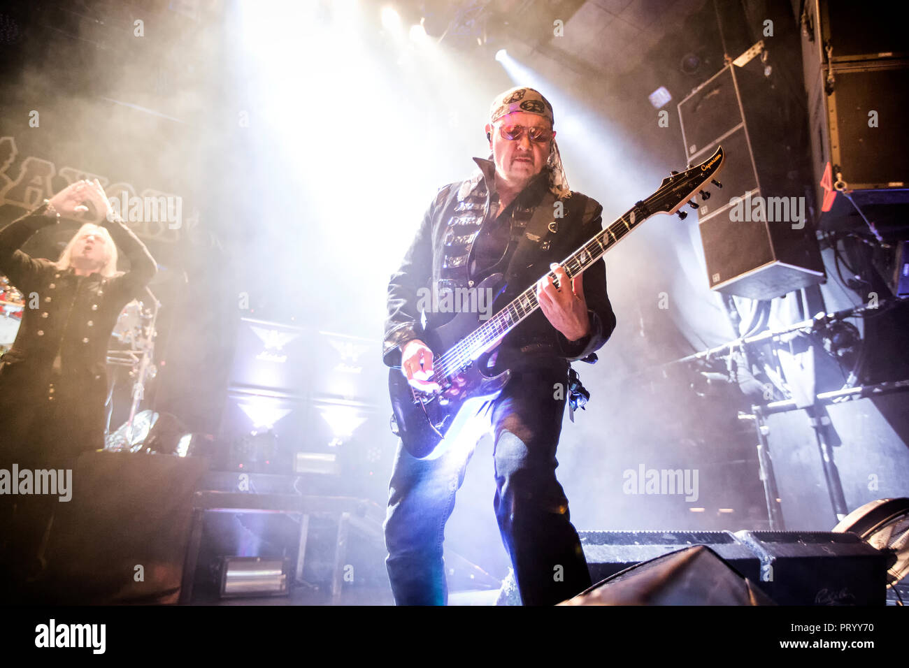 Norway, Oslo September 27, 2018. The British heavy metal band Saxon performs a live concert at