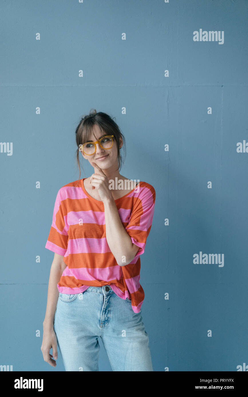 Young woman wearing glasses, portrait Stock Photo