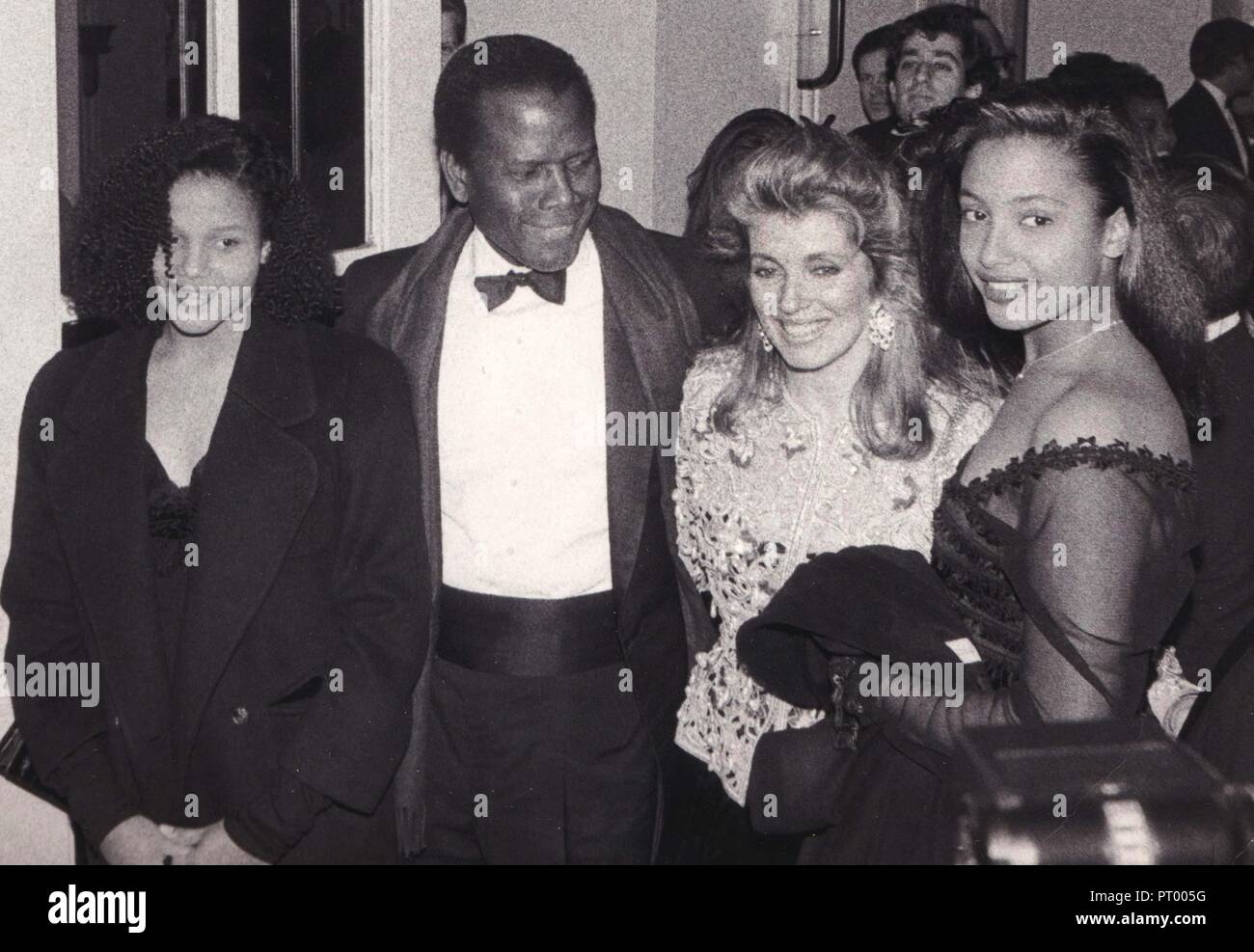 Sidney Poitier, wife Joanna Shimkus and children Undated  Photo By John Barrett/PHOTOlink /MediaPunch Stock Photo