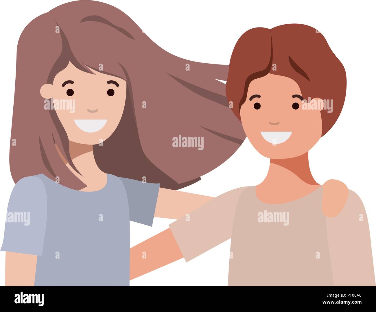 friendly teenagers couple characters Stock Vector Image & Art - Alamy