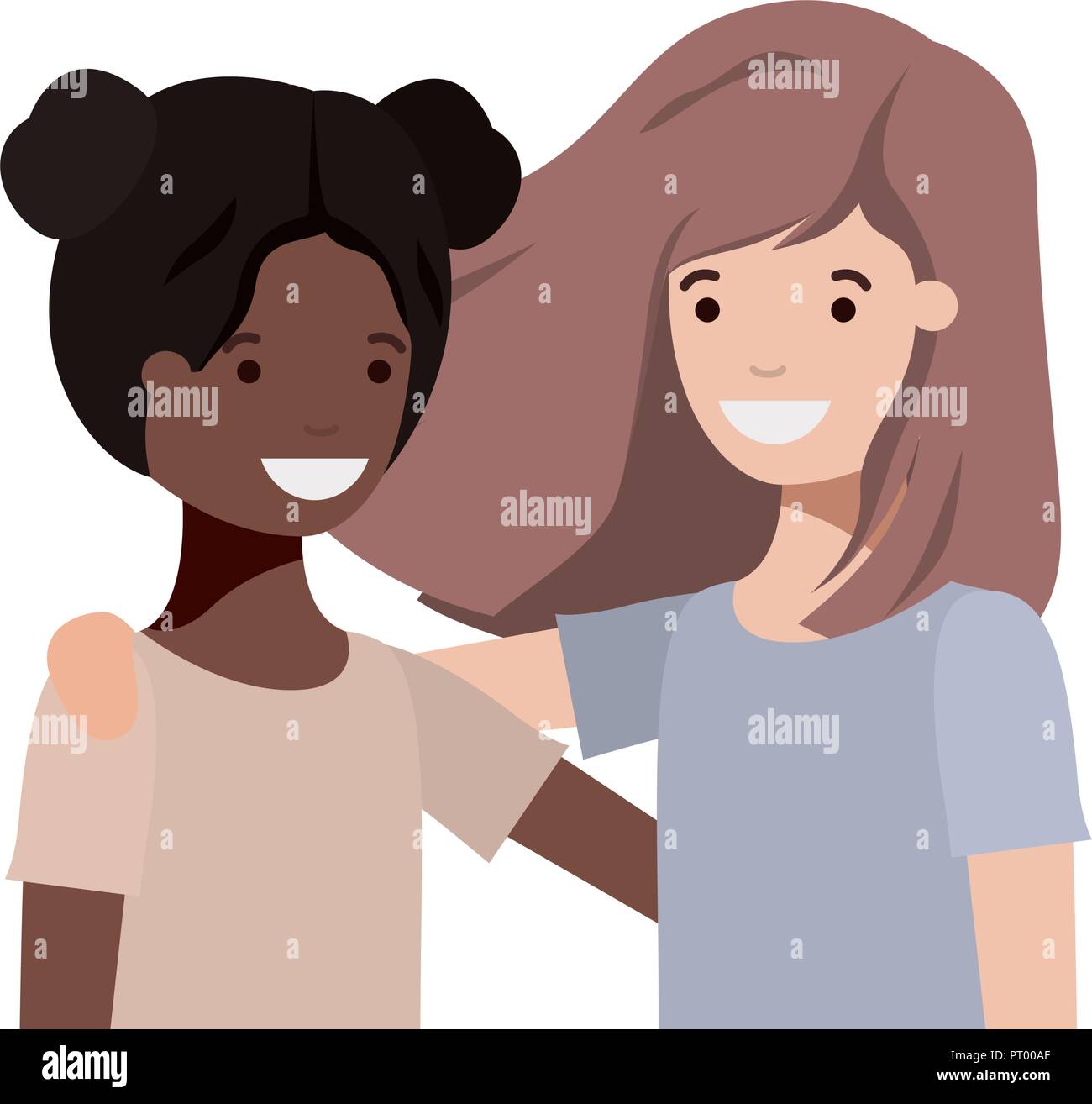 friendly teenagers ethnicity girls characters Stock Vector Image & Art ...