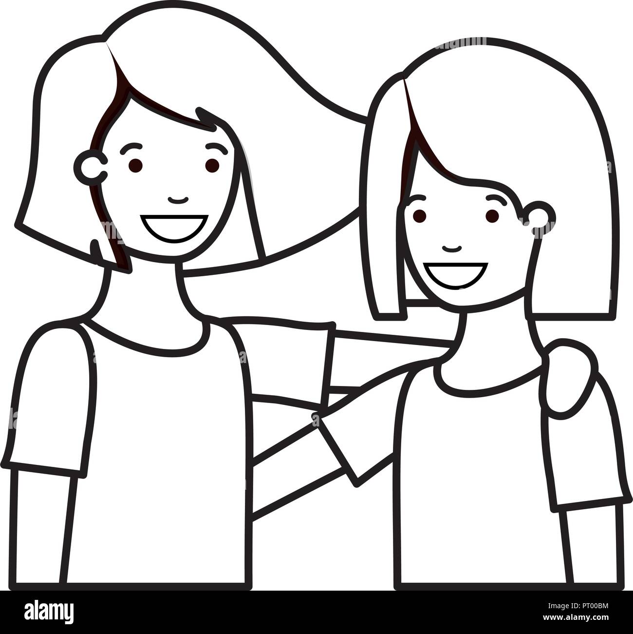 friendly teenagers girls characters Stock Vector Image & Art - Alamy