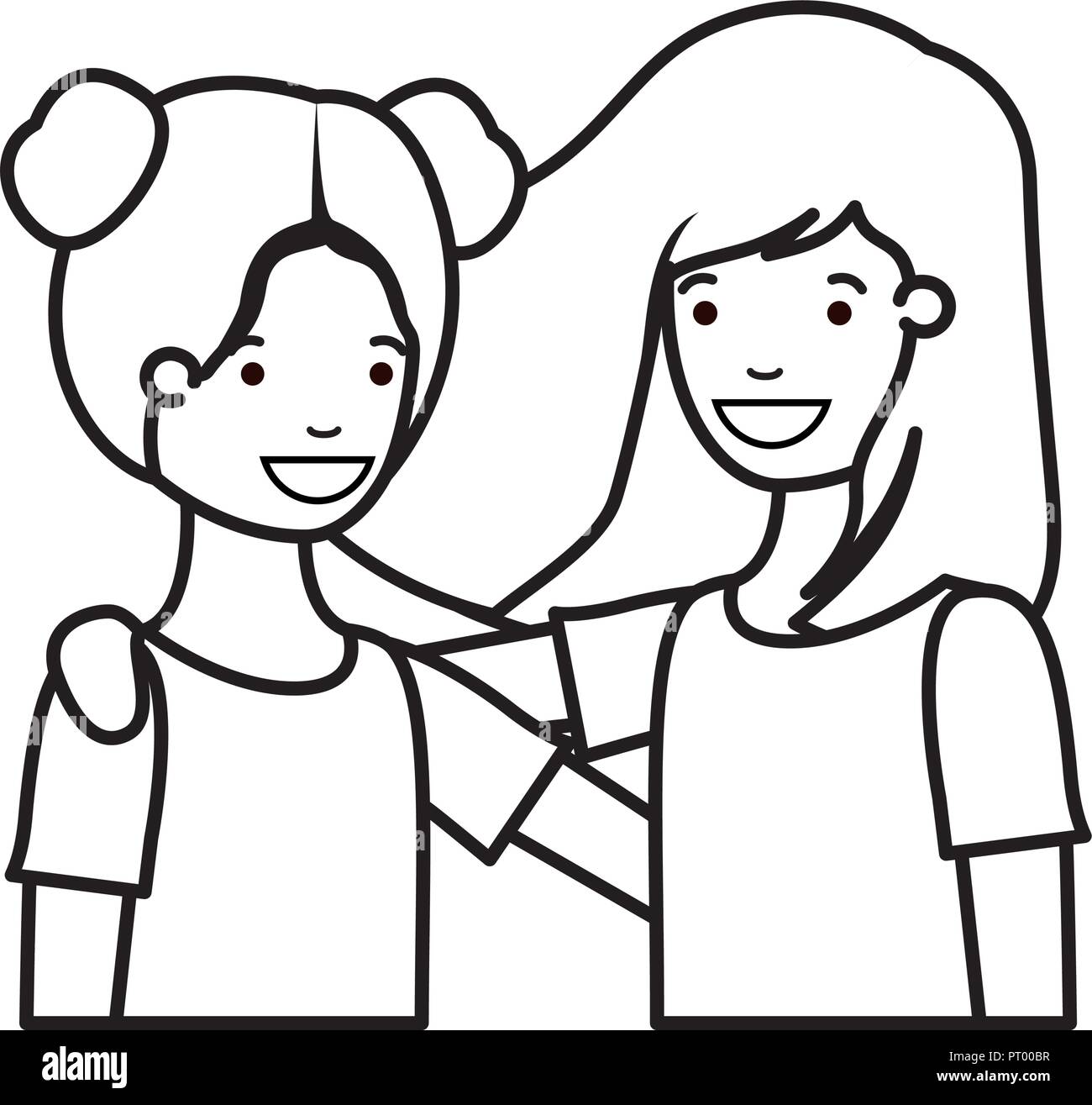 friendly teenagers girls characters Stock Vector Image & Art - Alamy