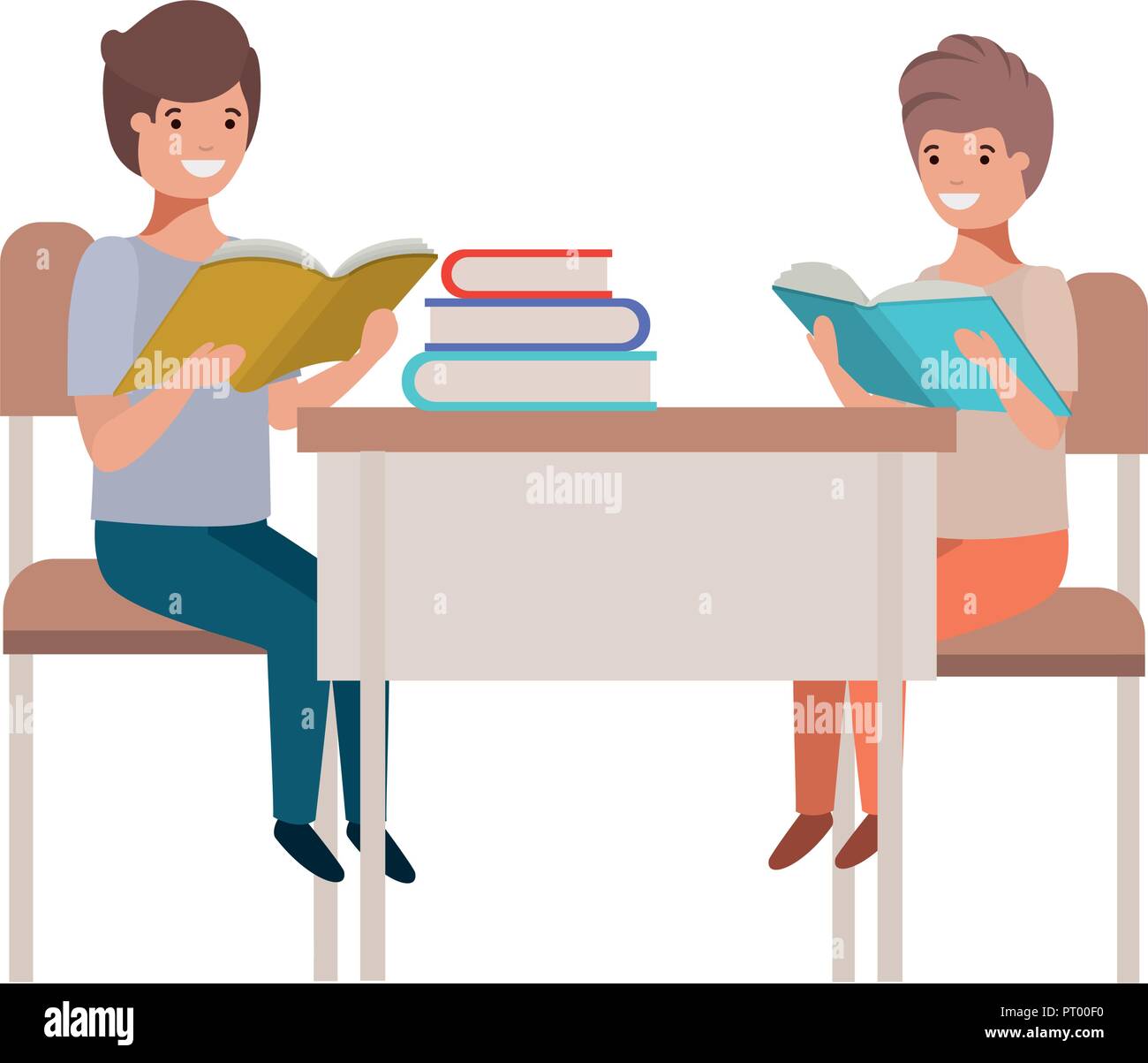 young students sitting in school desk Stock Vector Image & Art Alamy