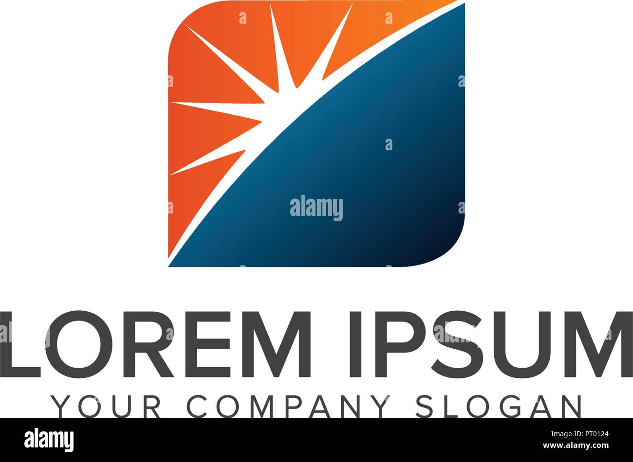 sun energy logo design concept template Stock Vector