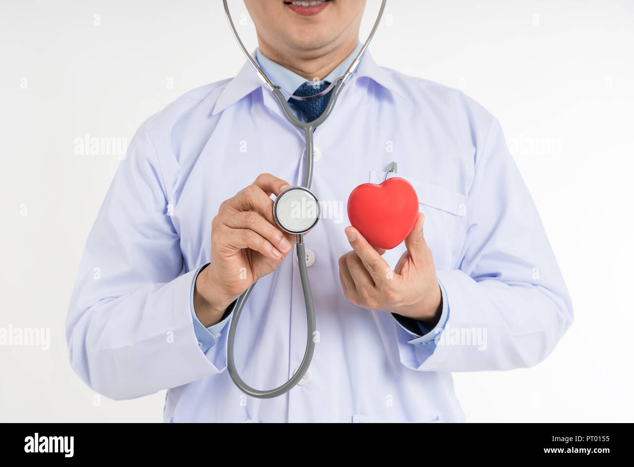 Doctor Coat Medical Stethoscope Red Heart Stock Photo 1236871573
