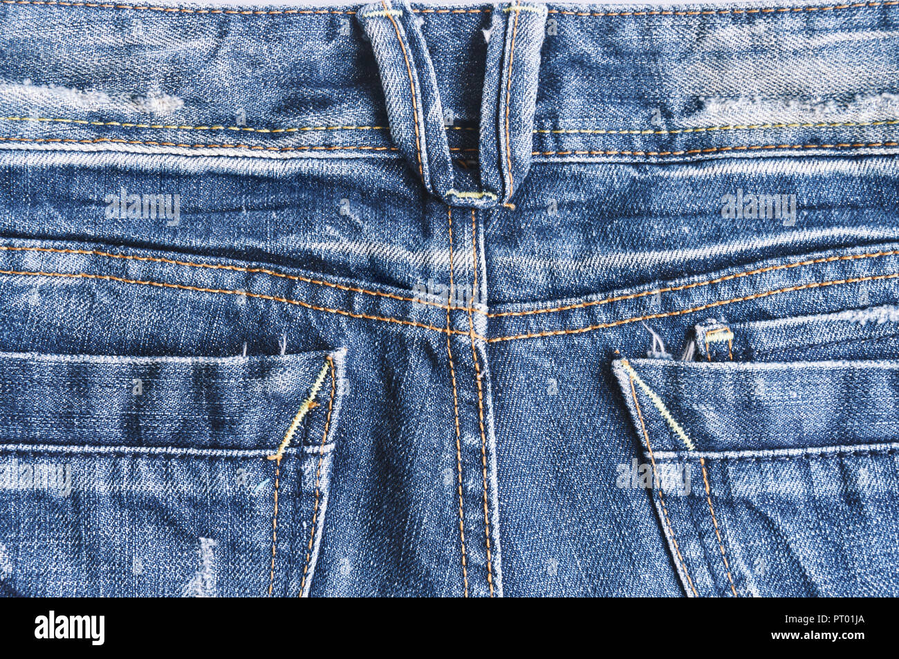 land ambulance ebb tide The back side of vintage blue denim jeans texture with pocket, Close up  Stock Photo - Alamy