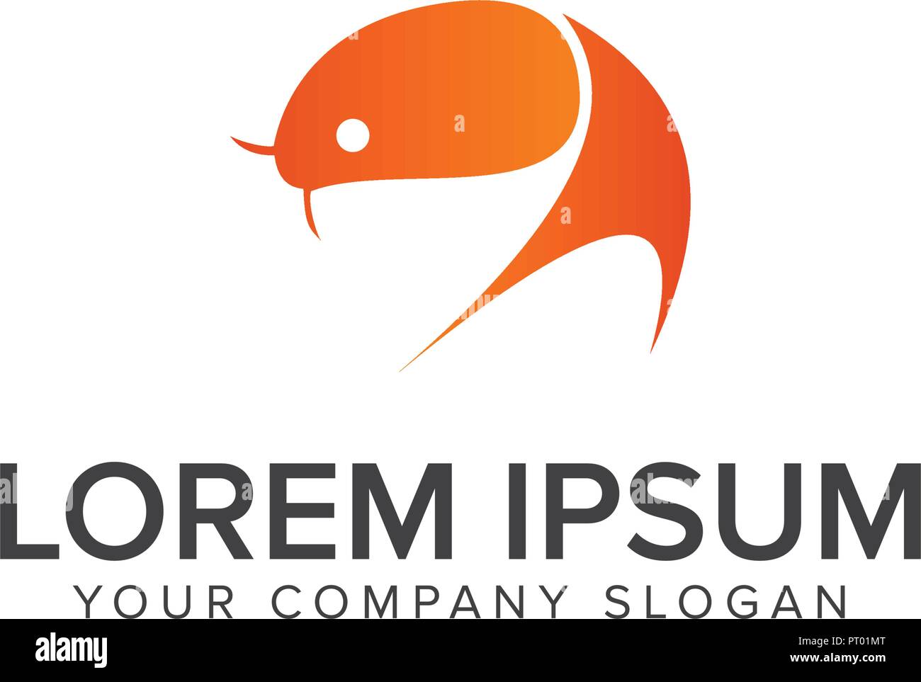 fish logo. animal pet logo design concept template Stock Vector