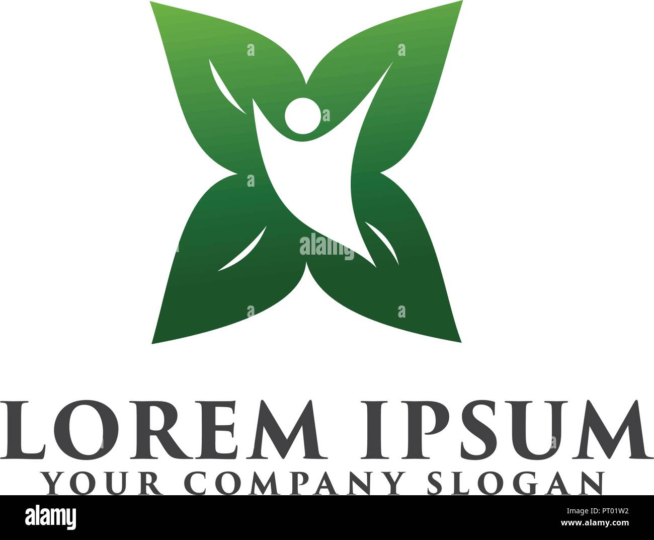 Leaf nature people logo design concept template Stock Vector Image ...