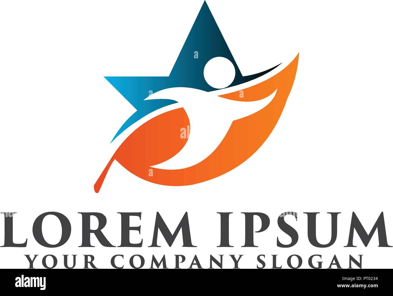 people star logo. Sports logo design concept template Stock Vector