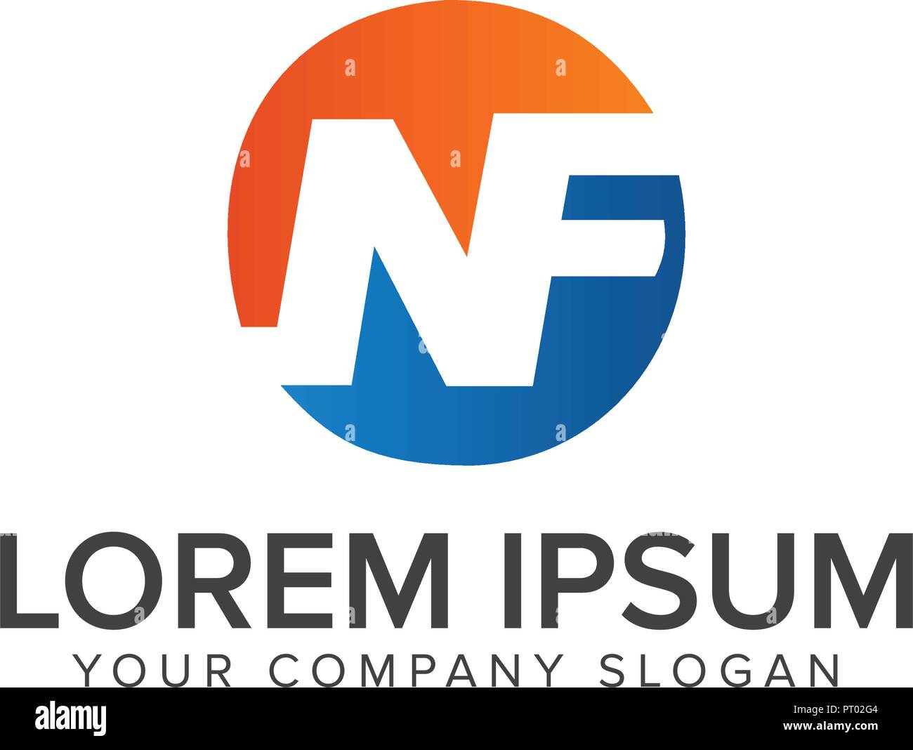letter NF logo design concept template Stock Vector